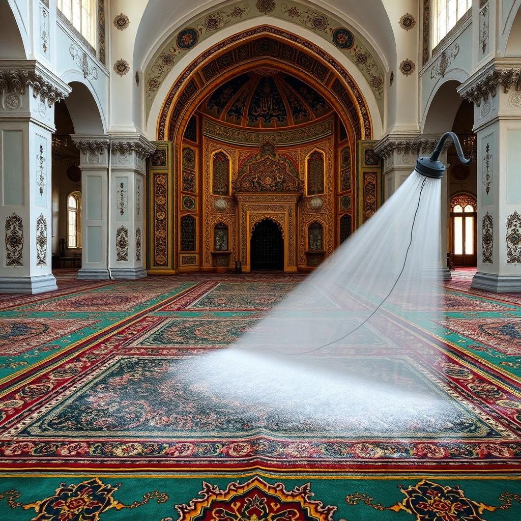 تنظيف سجاد المساجد بالبخار